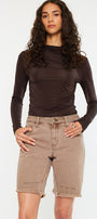 Rosanne High Rise Barrel Fit Shorts - Official Kancan USA