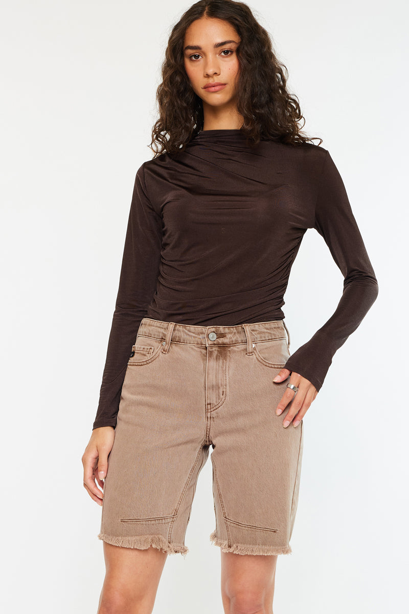 Rosanne High Rise Barrel Fit Shorts - Official Kancan USA