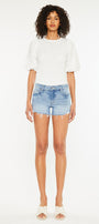 Heather Mid Rise Boy Fit Shorts - Official Kancan USA