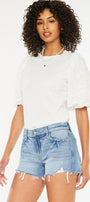 Heather Mid Rise Boy Fit Shorts - Official Kancan USA