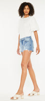 Heather Mid Rise Boy Fit Shorts - Official Kancan USA