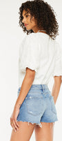 Heather Mid Rise Boy Fit Shorts - Official Kancan USA