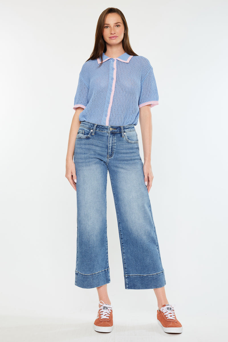 kells High Rise Crop Wide Leg Jeans - Official Kancan USA