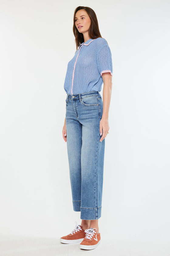 kells High Rise Crop Wide Leg Jeans - Official Kancan USA