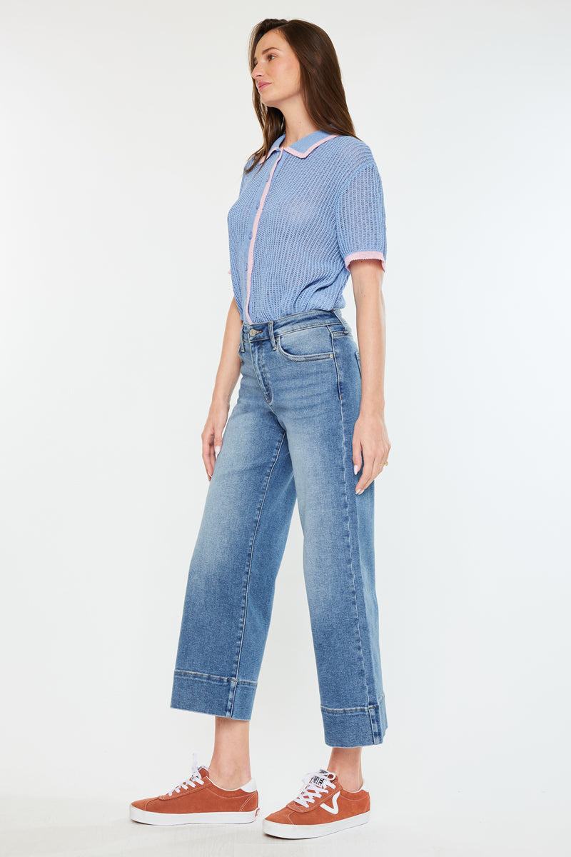 kells High Rise Crop Wide Leg Jeans - Official Kancan USA