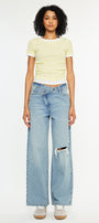 Cynn Low Slung Crossover Wide Jeans - Official Kancan USA