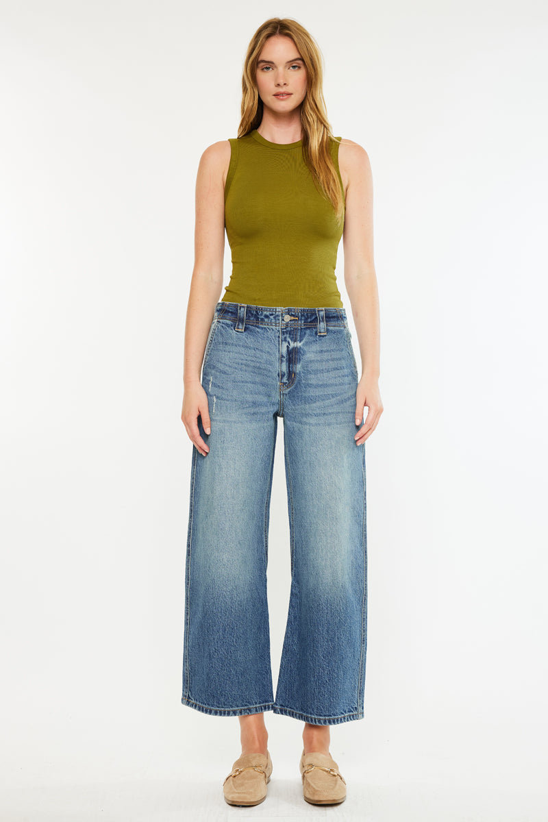 Bells Mid Rise Loose Barrel Jeans - Official Kancan USA