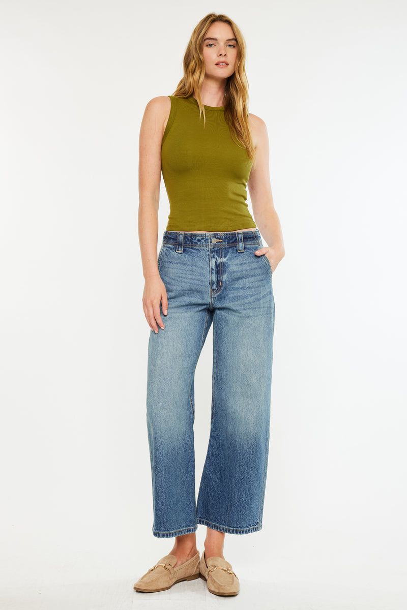 Bells Mid Rise Loose Barrel Jeans - Official Kancan USA
