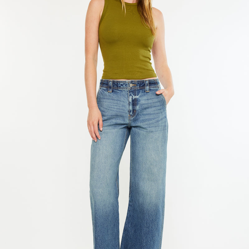 Bells Mid Rise Loose Barrel Jeans - Official Kancan USA