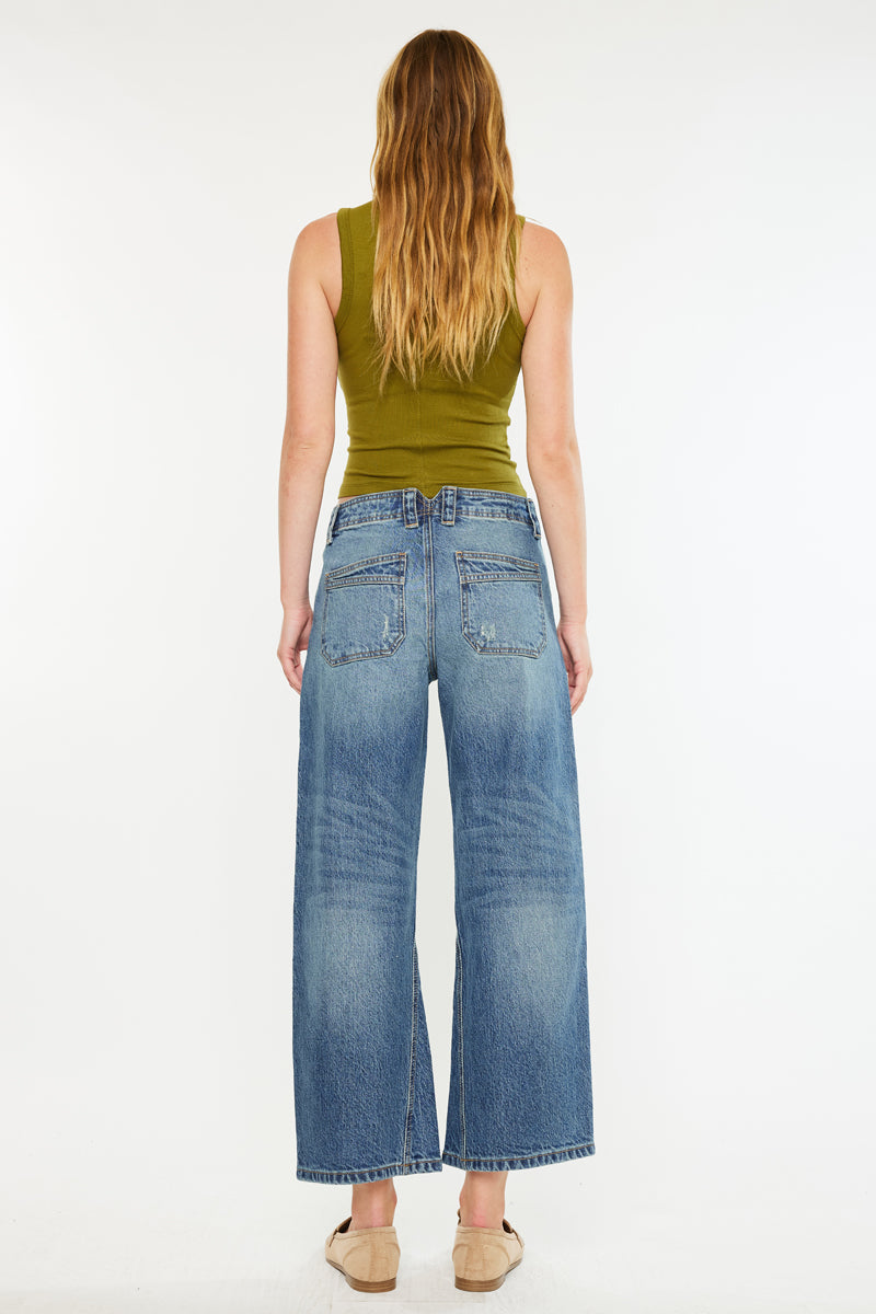 Bells Mid Rise Loose Barrel Jeans - Official Kancan USA