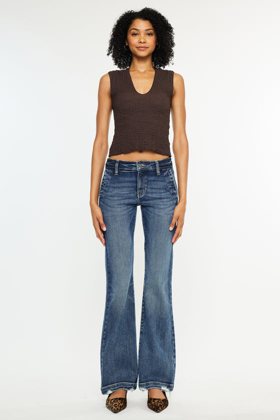 Delcie Mid Rise Bootcut Jeans - Official Kancan USA