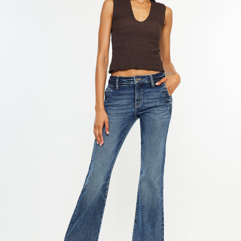 Delcie Mid Rise Bootcut Jeans - Official Kancan USA
