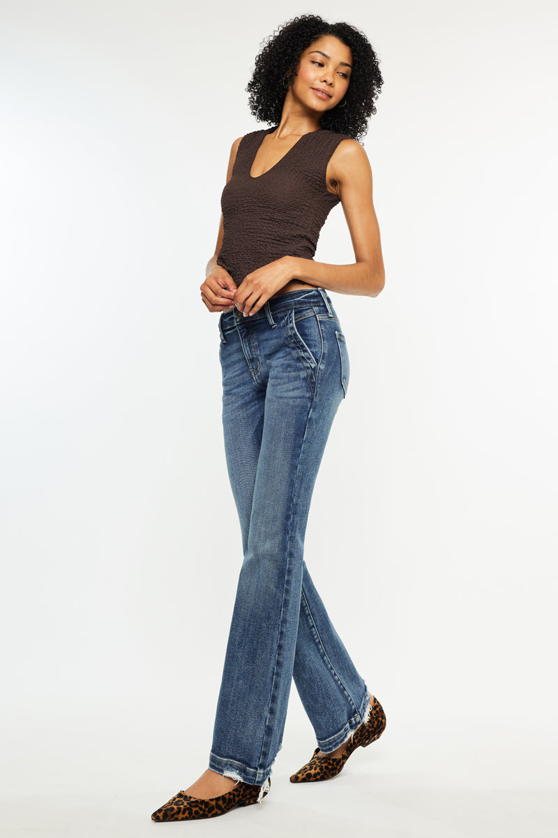 Delcie Mid Rise Bootcut Jeans - Official Kancan USA