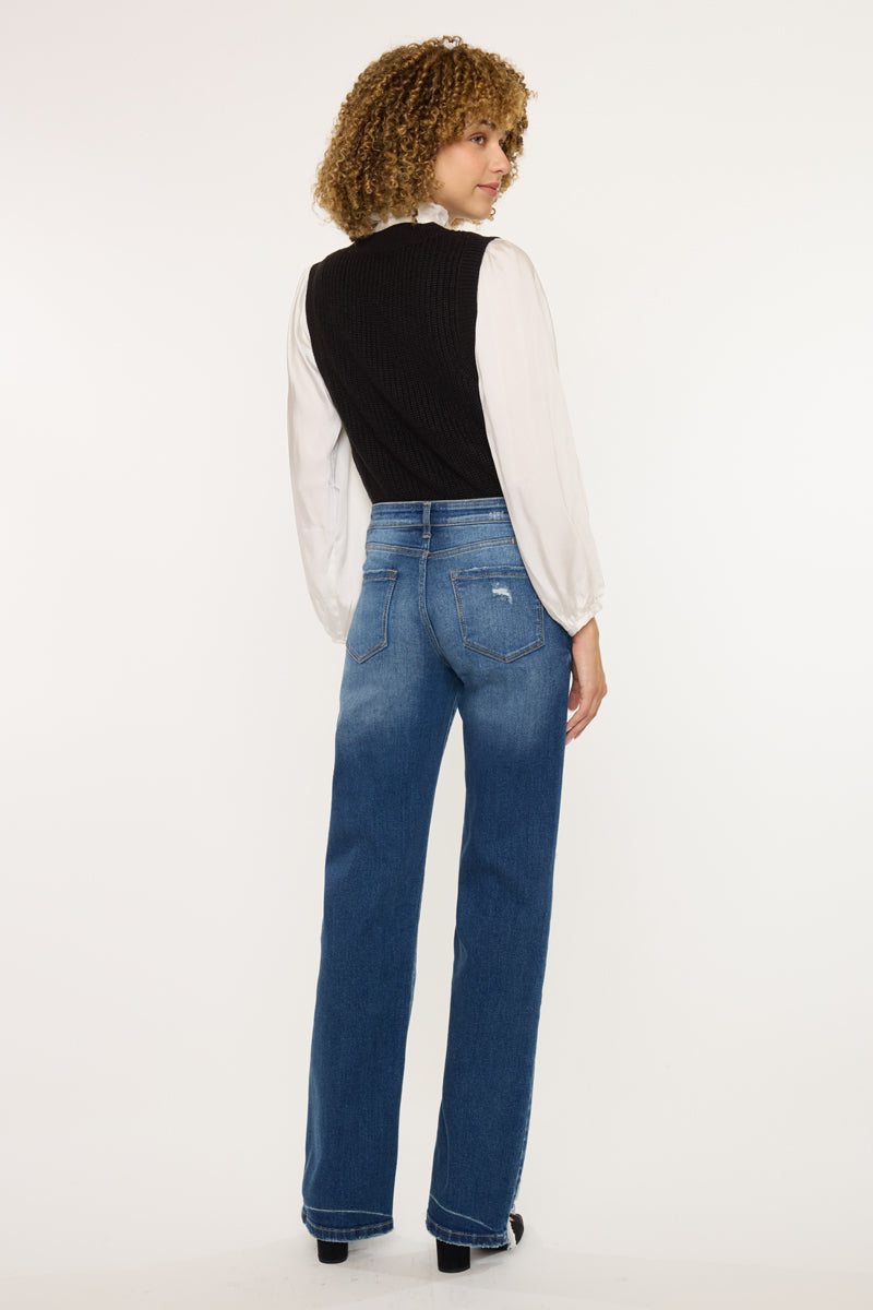 Dayna High Rise Slim Wide Leg Jeans - Official Kancan USA