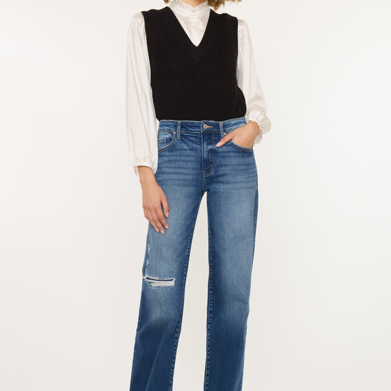 Dayna High Rise Slim Wide Leg Jeans - Official Kancan USA