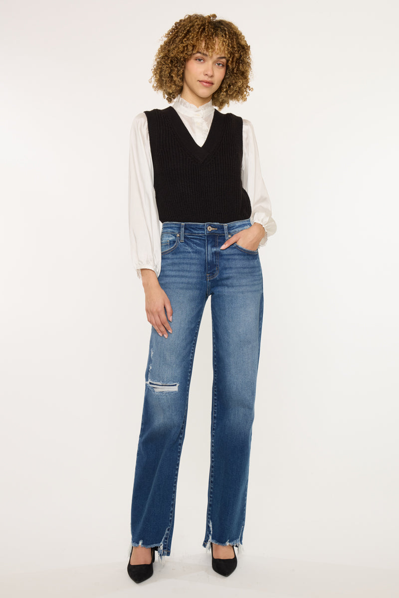 Dayna High Rise Slim Wide Leg Jeans - Official Kancan USA