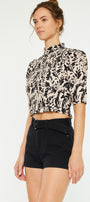 Abby High Rise Belted Shorts - Official Kancan USA