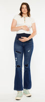 Fidely Maternity Patched Flare Jeans - Official Kancan USA