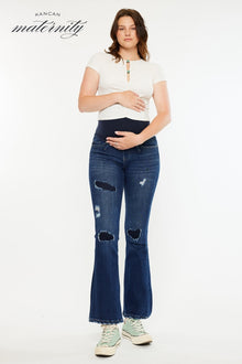 Fidely Maternity Patched Flare Jeans