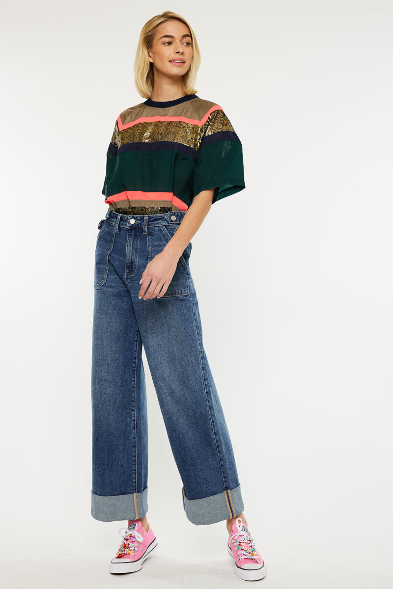 Haylee Ultra High Rise 90's Wide Leg Trousers Jeans - Official Kancan USA