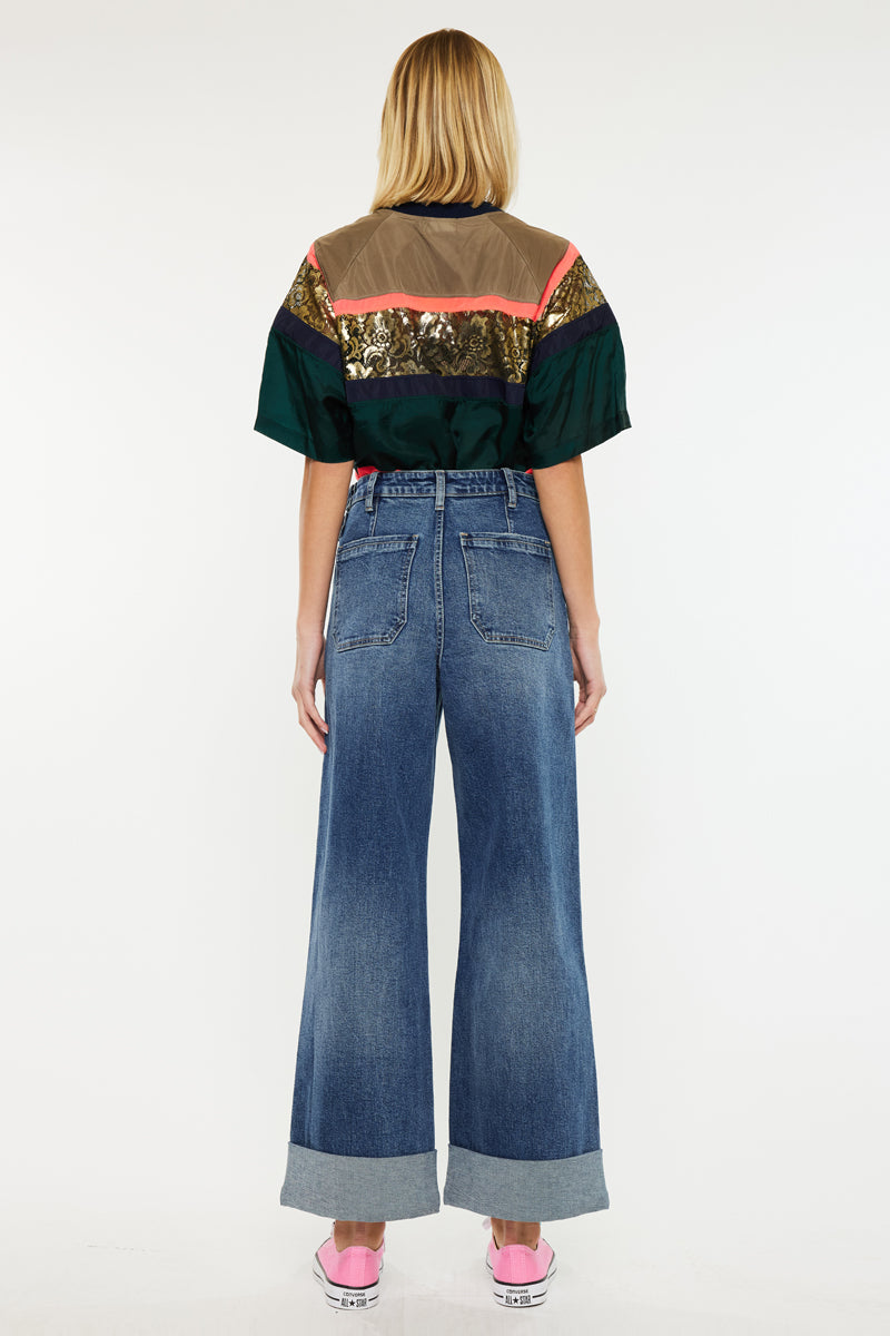 Haylee Ultra High Rise 90's Wide Leg Trousers Jeans - Official Kancan USA