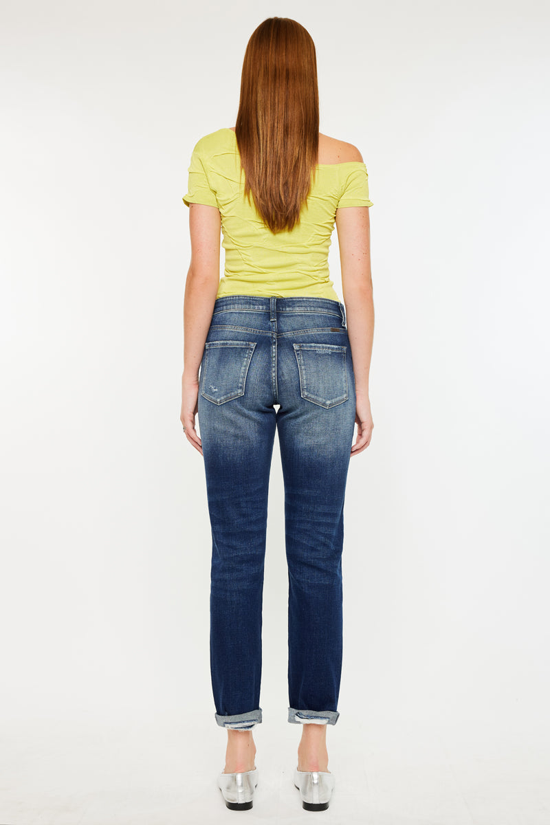 Alena Mid Rise Slim Boyfriend Jeans - Official Kancan USA
