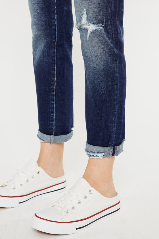 Alena Mid Rise Slim Boyfriend Jeans - Official Kancan USA