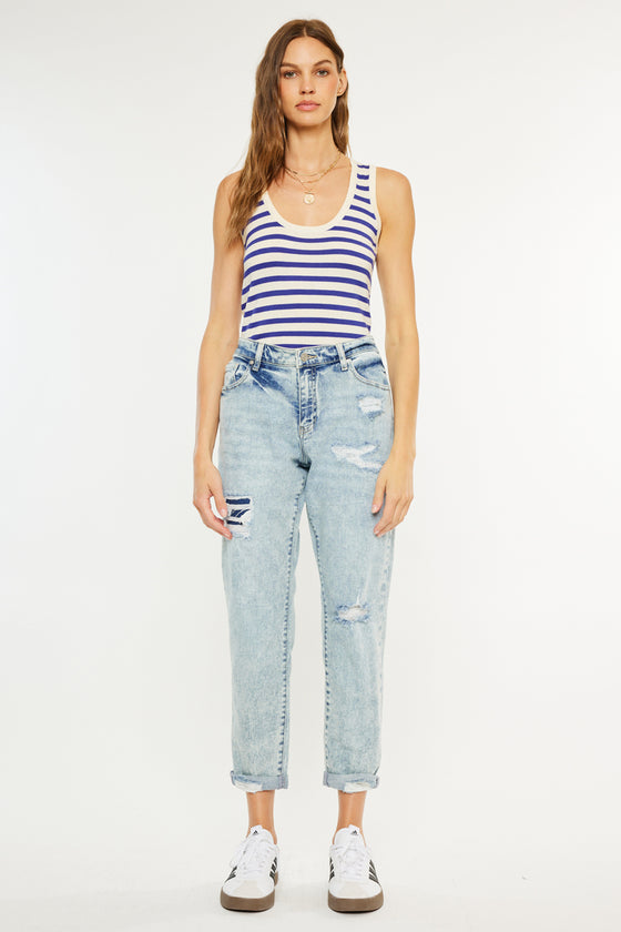 Alena Mid Rise Slim Boyfriend Jeans