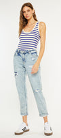 Alena Mid Rise Slim Boyfriend Jeans - Official Kancan USA