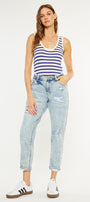 Alena Mid Rise Slim Boyfriend Jeans - Official Kancan USA