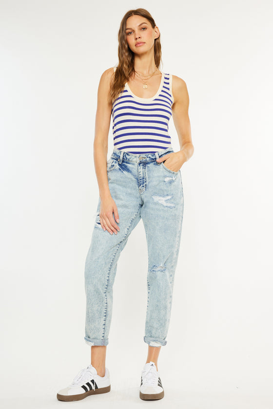 Alena Mid Rise Slim Boyfriend Jeans