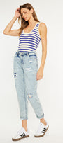 Alena Mid Rise Slim Boyfriend Jeans - Official Kancan USA
