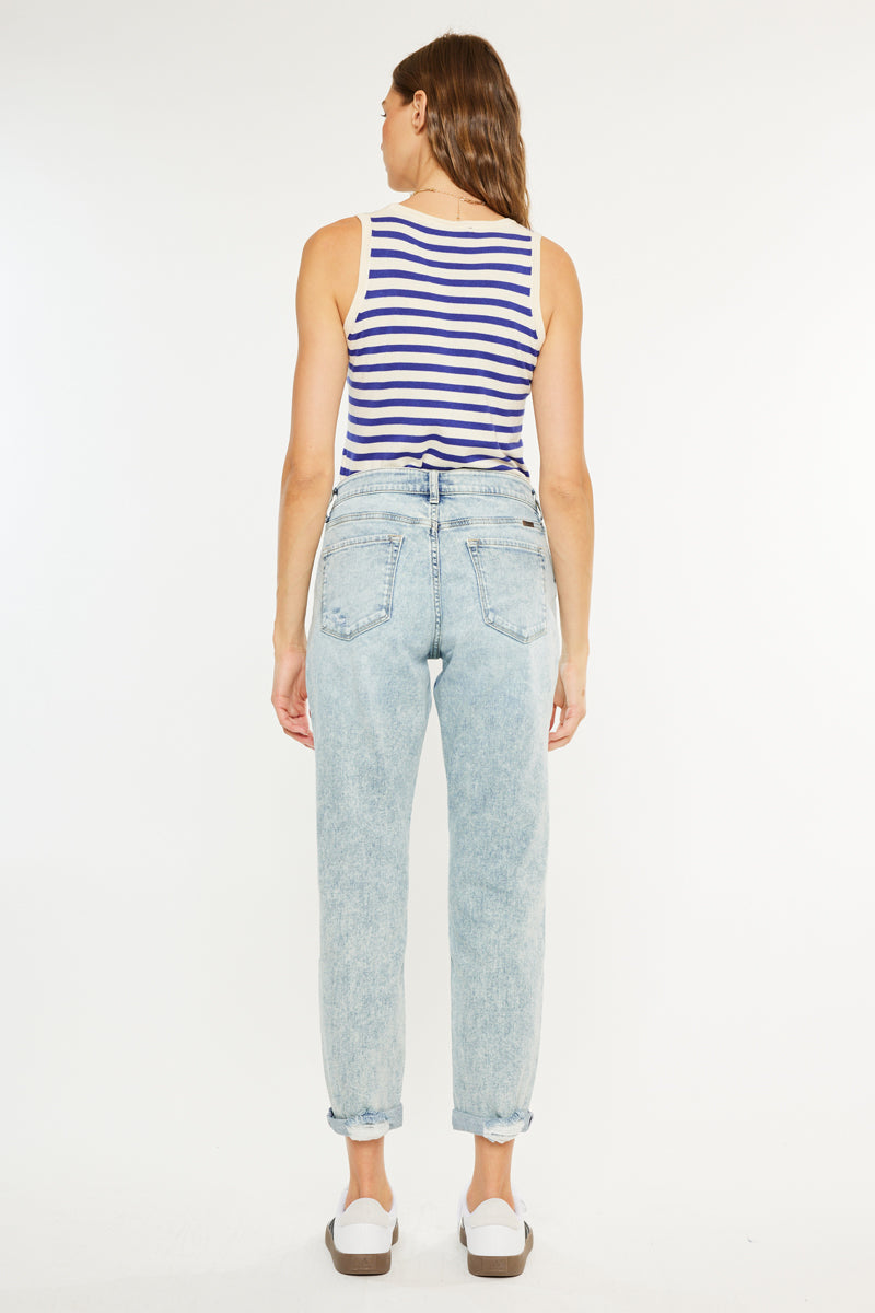 Alena Mid Rise Slim Boyfriend Jeans - Official Kancan USA