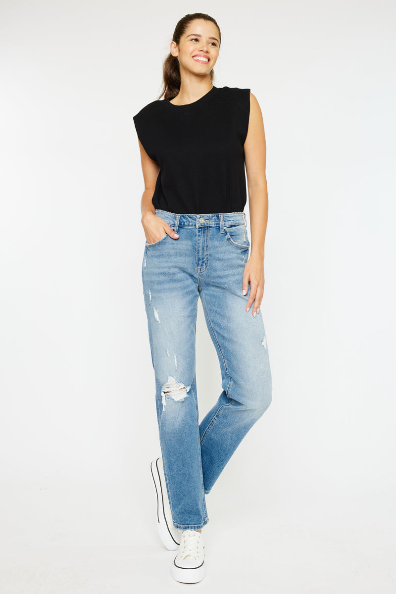 Mariko High Rise Slim Straight Jeans - Official Kancan USA