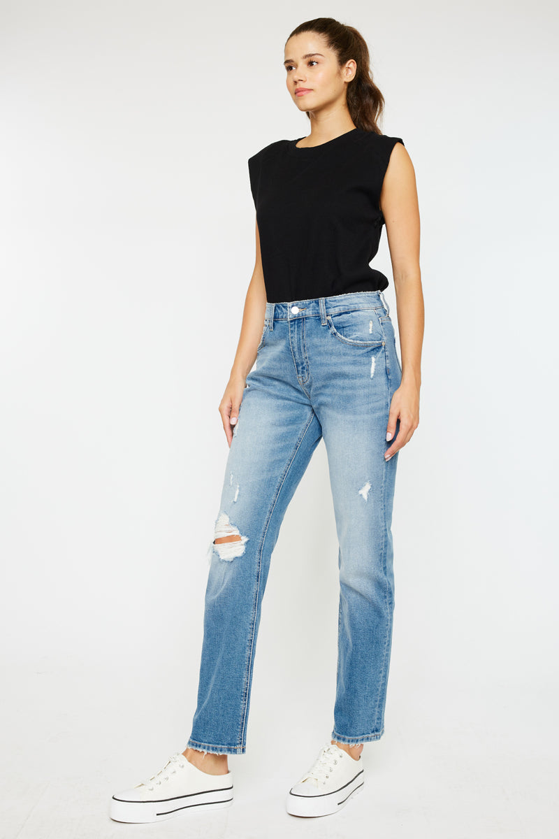 Mariko High Rise Slim Straight Jeans - Official Kancan USA