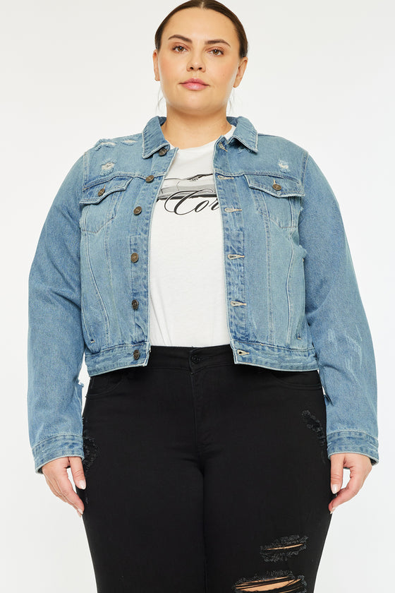 Aria Classic Trucker Denim Jacket (Plus Size) - Official Kancan USA