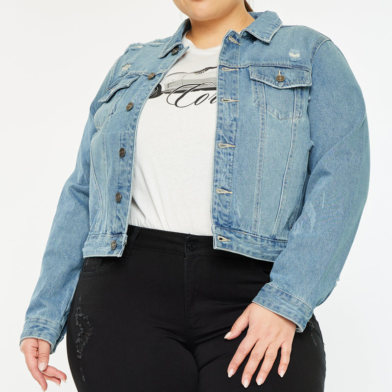 Aria Classic Trucker Denim Jacket (Plus Size) - Official Kancan USA