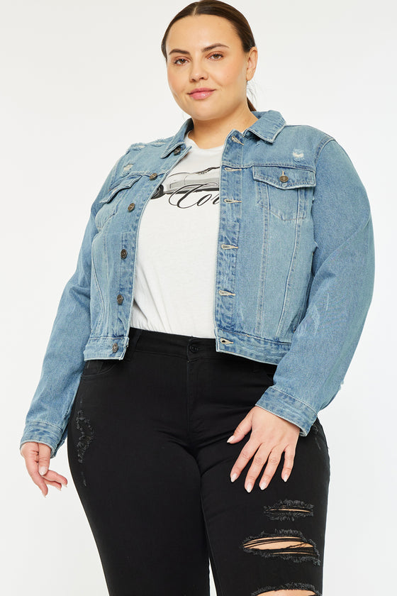 Aria Classic Trucker Denim Jacket (Plus Size) - Official Kancan USA
