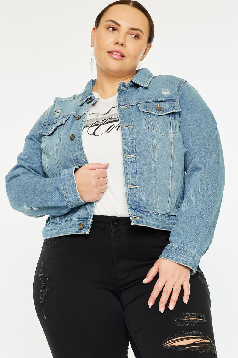 Aria Classic Trucker Denim Jacket (Plus Size) - Official Kancan USA
