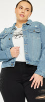 Aria Classic Trucker Denim Jacket (Plus Size) - Official Kancan USA