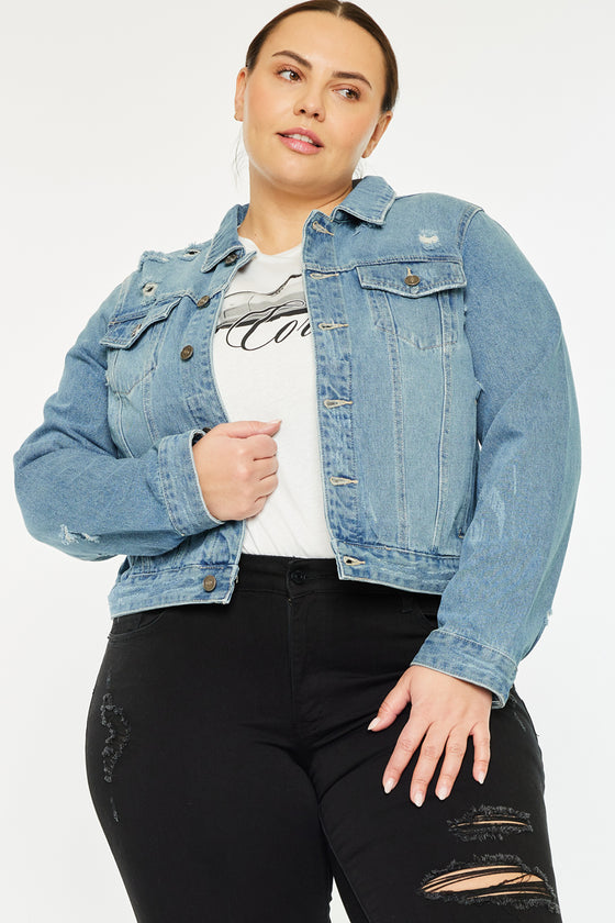 Aria Classic Trucker Denim Jacket (Plus Size) - Official Kancan USA