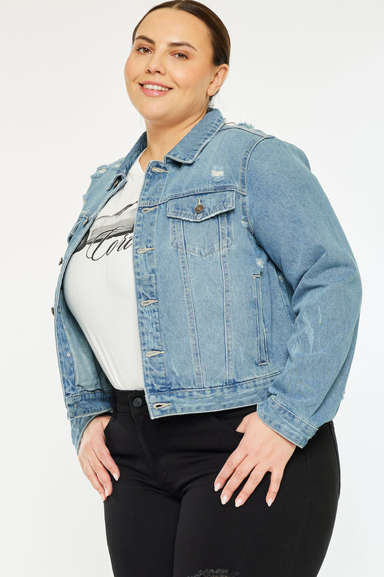 Aria Classic Trucker Denim Jacket (Plus Size) - Official Kancan USA