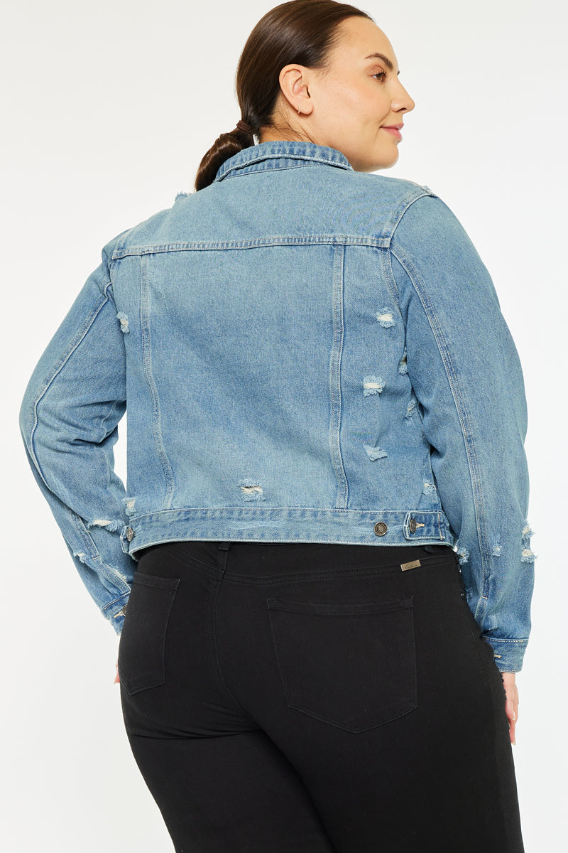 Aria Classic Trucker Denim Jacket (Plus Size) - Official Kancan USA