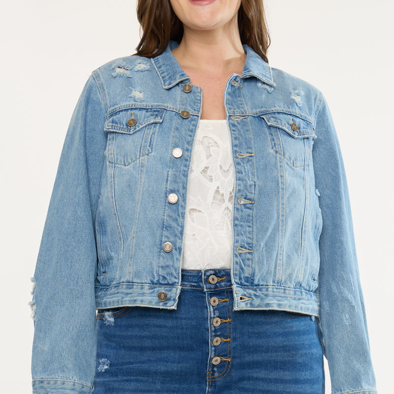 Aria Classic Trucker Denim Jacket (Plus Size)
