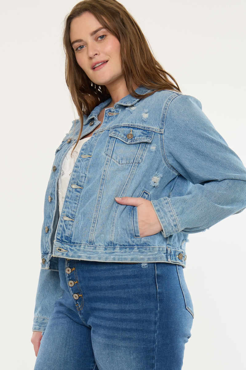 Aria Classic Trucker Denim Jacket (Plus Size)