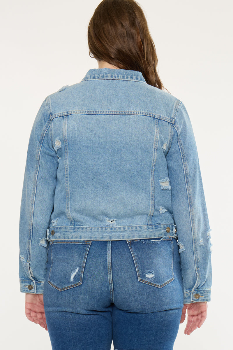 Aria Classic Trucker Denim Jacket (Plus Size) – Kancan USA