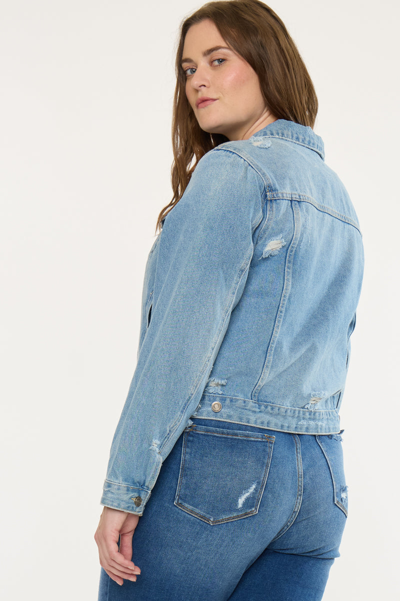 Aria Classic Trucker Denim Jacket (Plus Size) – Kancan USA