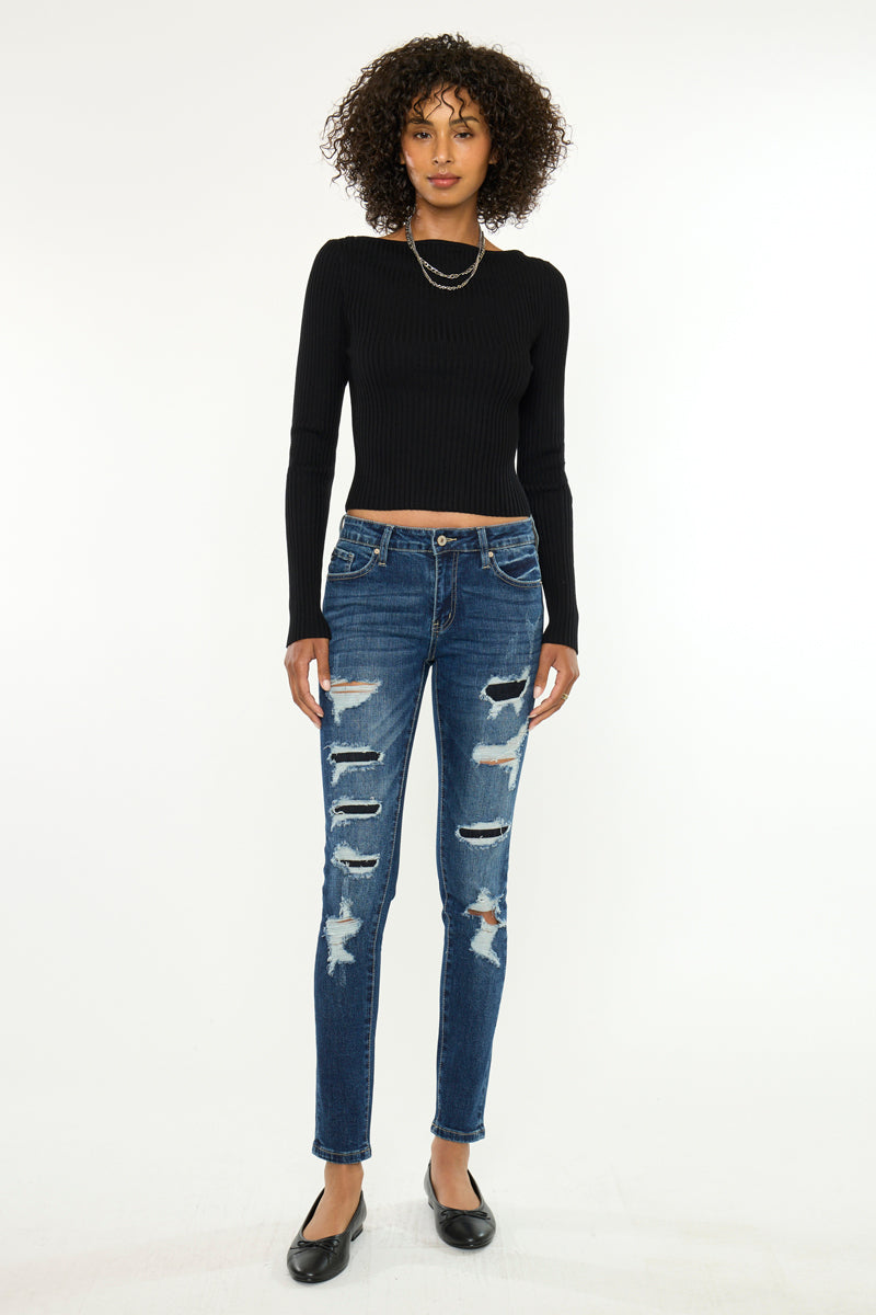 Tobie Mid Rise Super Skinny – Kancan USA