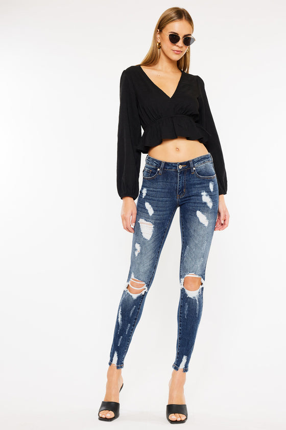 Cora Mid Rise Super Skinny Jeans - Official Kancan USA