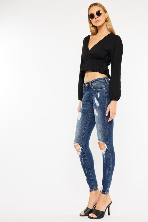 Cora Mid Rise Super Skinny Jeans - Official Kancan USA